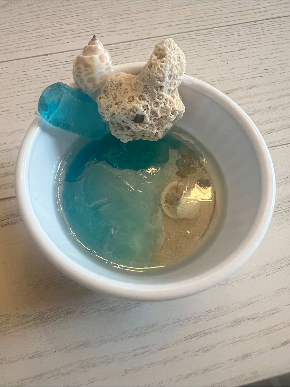 Ocean Beach Themed Resin Art Decor Bowl